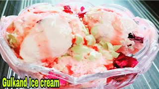 Gulkand ice cream recipe only 3 ingredients soft and creamy rose ice cream  गुलकंद आइसक्रीम [upl. by Samale762]