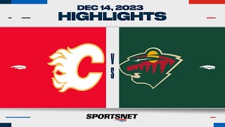 NHL Highlights  Flames vs Wild  December 14 2023 [upl. by Nnylyahs]