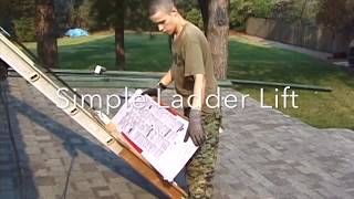 Simple DIY Ladder Lift Asphalt Shingles on the Roof [upl. by Ragouzis]