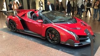 Lamborghini Veneno Roadster €33m Hypercar  Startup and Maneouvering [upl. by Savil]