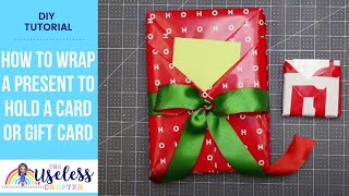 DIY Wrapping Present to Hold a CardGiftcard Tutorial [upl. by Hsihsa282]