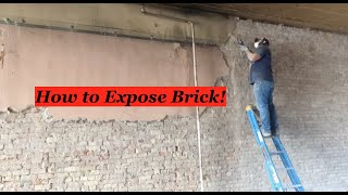 How to Expose Brick and Remove Plaster [upl. by Ahsinrac143]