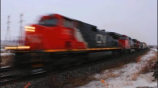 VERY FAST CN freight doing 68 MPH [upl. by Alsi]