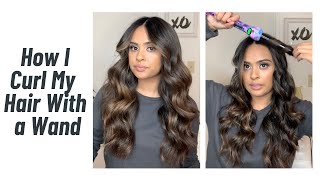 HOW TO CURL YOUR HAIR WITH A WAND FOR BEGINNERS [upl. by Dahlstrom582]