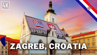 Zagreb Walking Tour 🇭🇷 4K Walking Tour [upl. by Reinaldos262]