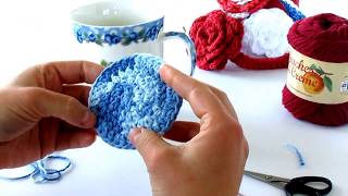 How to Crochet a CoasterSimple and Easy [upl. by Oyr]