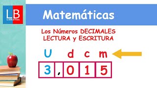 Los Números DECIMALES LECTURA y ESCRITURA ✔👩‍🏫 PRIMARIA [upl. by Solahcin]