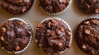 How to make Triple Chocolate muffins  Chocolate muffins recipe [upl. by Anined]