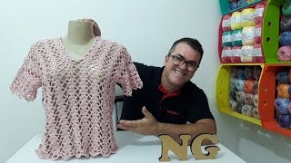 Blusa de Crochê DONATELA Por Neddy GHusmam [upl. by Eerpud]