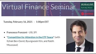 Virtual Finance Seminar  Francesco Franzoni  2162021 [upl. by Roice997]