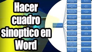 Como hacer un cuadro sinoptico en word [upl. by Ilario]