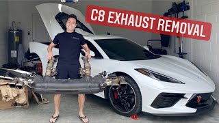 C8 CORVETTE EXHAUST REMOVAL  WRAP AND EXHAUST SERIES PT 2 [upl. by Nodlew]