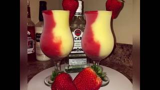 How to make a Strawberry Pina Colada Daiquiri Miami Vice [upl. by Janelle96]