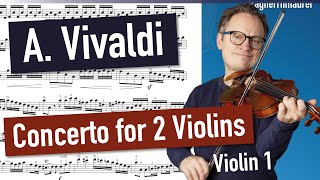 Vivaldi Concerto for 2 Violins Op 3 No 8 RV522 in A minor 1 Movement Violin Sheet Music [upl. by Jillayne]