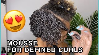 Defining My Short Natural 4A Curls Using MOUSSE  Better Than Gel [upl. by Jopa]