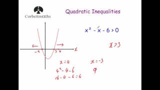 Quadratic Inequalities  Corbettmaths [upl. by Matthew]