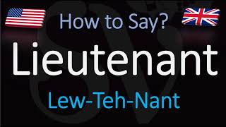 How to Pronounce Lieutenant CORRECTLY [upl. by Emarej511]