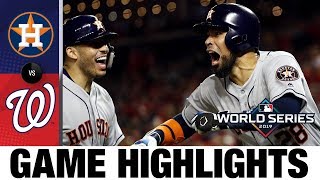 Alex Bregman leads 81 win in Game 4 to even World Series  AstrosNationals MLB Highlights [upl. by Nhguaval298]