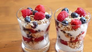 Fruit Granola amp Yogurt Parfaits  Healthy Breakfast Recipe [upl. by Elkin]