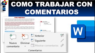 COMO TRABAJAR CON COMENTARIOS EN WORD [upl. by Inez]