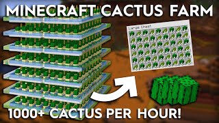 Minecraft Cactus Farm  1000 Per Hour  120 [upl. by Lani]