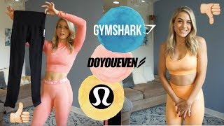 NEW ACTIVEWEAR HAUL  Gymshark DoYouEven and Lululemon Review [upl. by Nee]