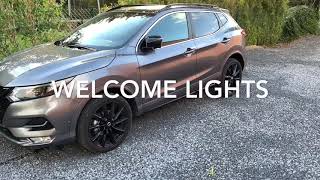 Nissan Qashqai J11 welcome light demonstration  puddle lights request video [upl. by Crescin577]