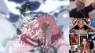 Aokiji Saves Smoker Reaction Mashup Doflamingo VS Smoker amp Aokiji [upl. by Atiuqel]