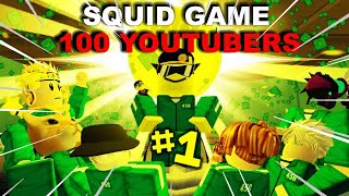 ASI GANE 100K ROBUX EN UN SQUID GAME CON 100 YOUTUBERS [upl. by Innek254]