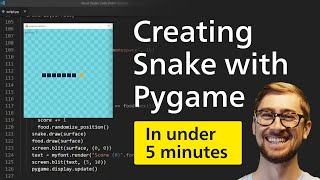 How to build SNAKE in Python Pygame tutorial 2020 [upl. by Hukill]