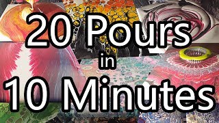 20 Acrylic Pours in 10 minutes [upl. by Ty]