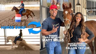 HORSE SWAP WITH MATT MILLS REINING VS BARREL RACING [upl. by Pages]