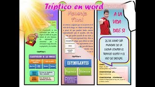 TRIPTICO EN WORD PASO A PASO [upl. by Hedveh]