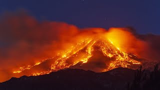 Timelapse Spectacular eruption from Italys Mount Etna [upl. by Opportuna]