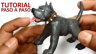 Como hacer un perro pitbull de plastilina  how to make a pitbull dog with clay [upl. by Llegna884]