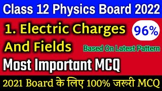 Class 12 Physics Chapter 1 MCQ  Electric Charges And Fields Important mcq  Board Exam 2022 physics [upl. by Ajtak]