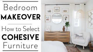 INTERIOR DESIGN  Master Bedroom Makeover  How to Select Cohesive Bedroom Furniture [upl. by Miru]