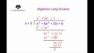 Algebraic Long Division  Corbettmaths [upl. by Ardena]