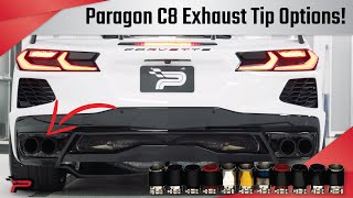 Paragon Performance C8 Corvette Exhaust Tip Options 9 Exhaust Tip Options [upl. by Dehlia]