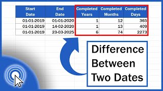 How to Calculate Difference Between Two Dates in Excel [upl. by Boccaj]