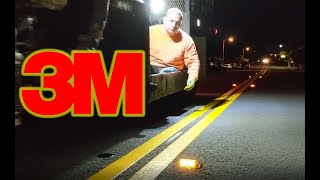 USA  3M Twoway Yellow White Road Studs Reflector Raised Pavement Markers MasterWorkers [upl. by Aenahs]