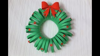 Easiest DIY Christmas Wreath  Paper Crafts  Christmas Decorations  Little Crafties [upl. by Suirauqram]