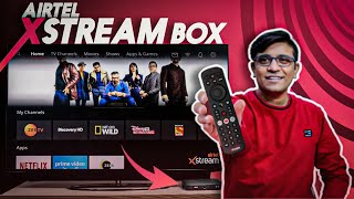 Airtel Xstream Box Unboxing  Smart TV Box  DTH Box In One  Features amp Review [upl. by Selin]