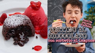 RICETTA PERFETTA PER SAN VALENTINO TORTINO AL CIOCCOLATO con cuore morbido e SORBETTO AL LAMPONE [upl. by Levram]