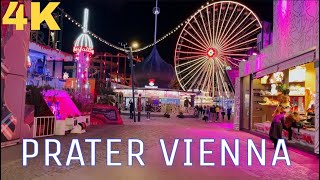 Wiener Prater  Night Walking Tour 4K HDR [upl. by Buddie]