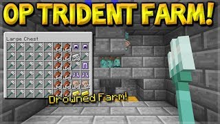 Minecraft How To Build the Most OP Drowned Trident Farm Nautilus Shell Gold PE Xbox Switch PC [upl. by Riana]