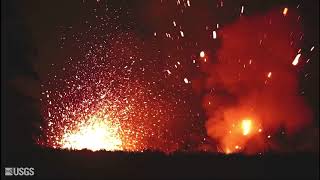 Kīlauea Volcano  Spattering at Fissure 17 [upl. by Lusar570]