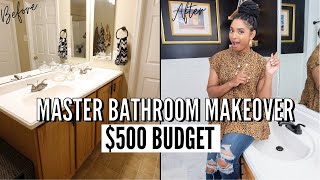 DIY SMALL BATHROOM MAKEOVER ON A BUDGET  MASTER BATHROOM MAKEOVER ON A BUDGET  DIY LUXURY BATHROOM [upl. by Yehudi]