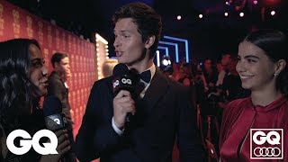 Ansel Elgort Interviews His Girlfriend In Cute GQ Red Carpet Clip [upl. by Oika]