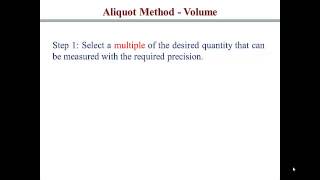 The Aliquot Method [upl. by Alyhs]